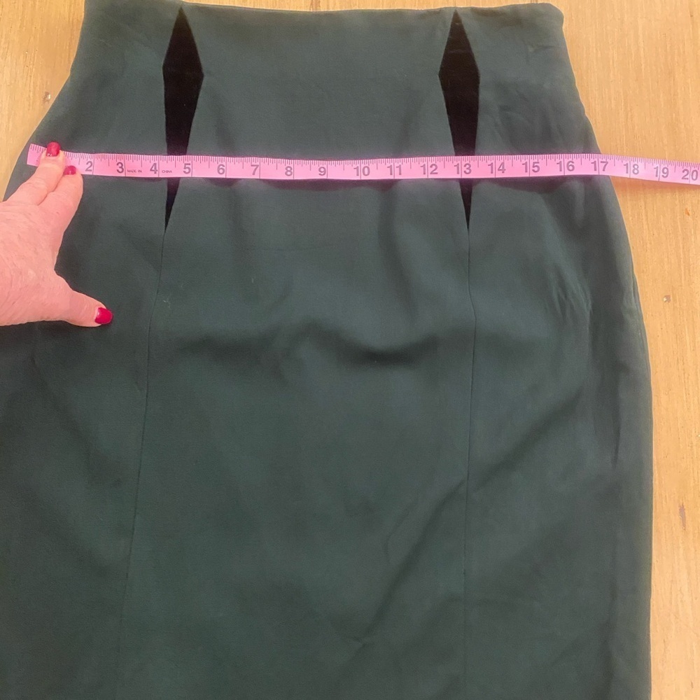 Escada Women’s Wool Green Black Lined Knee Length Skirt Classic Business M - Picture 9 of 13